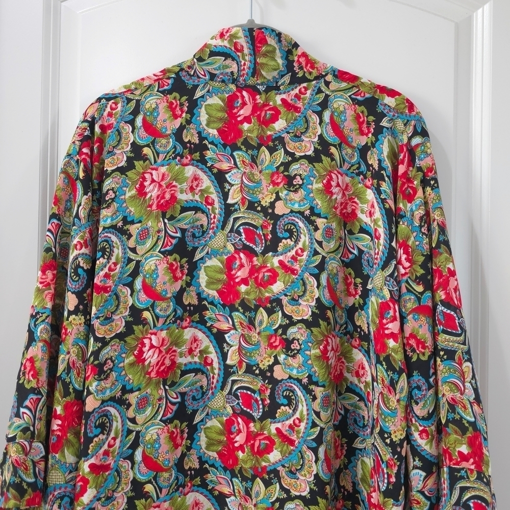 COTTON CANDY Floral Paisley Kimono, Vibrant Colors, Oversized Fit, XL XXL - Picture 10 of 12